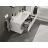 Mexen Rivel Badezimmerschrank 100 cm mit Waschbecken Vela, 2 Schubladen, geriffelt, weiß matt - 91A20-10047-2-BFF01-W23M01