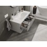 Mexen Rivel Badschrank 100 cm mit Waschbecken Vela, 2 Schubladen, geriffelt, grau matt/weiß matt - 91A20-10047-2-BFF62-W23M01