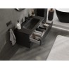 Mexen Rivel Badezimmermöbel 100 cm mit Waschbecken Vela, 2 Schubladen, geriffelt, schwarz matt - 91A20-10047-2-BFF71-W23M71