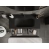 Mexen Rivel Badezimmerschrank 100 cm mit Waschbecken Vela, 2 Schubladen, geriffelt, schwarz matt - 91A20-10047-2-BFF71-W23M71