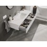 Mexen Rivel Badezimmerschrank 120 cm mit Waschbecken Otis, 1 Schublade, geriffelt, weiß matt - 91A20-12023-1-BF01-W18M01
