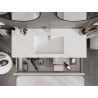Mexen Rivel Badezimmerschrank 120 cm mit Waschbecken Otis, 1 Schublade, geriffelt, weiß matt - 91A20-12023-1-BF01-W18M01