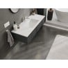 Mexen Rivel Badezimmerschrank 120 cm mit Waschbecken Otis, 1 Schublade, gerillt, Graphit matt/weiß matt -