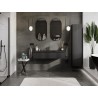 Mexen Rivel Badezimmerschrank 120 cm mit Waschbecken Otis, 1 Schublade, geriffelt, schwarz matt - 91A20-12023-1-BF71-W18M71