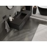Mexen Rivel Badezimmerschrank 120 cm mit Waschbecken Otis, 1 Schublade, geriffelt, schwarz matt - 91A20-12023-1-BF71-W18M71