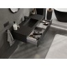 Mexen Rivel Badezimmerschrank 120 cm mit Waschbecken Otis, 1 Schublade, geriffelt, schwarz matt - 91A20-12023-1-BF71-W18M71