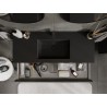 Mexen Rivel Badezimmerschrank 120 cm mit Waschbecken Otis, 1 Schublade, geriffelt, schwarz matt - 91A20-12023-1-BF71-W18M71