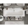 Mexen Rivel Badezimmerschrank 120 cm mit Waschbecken Vela, 1 Schublade, geriffelt, weiß matt - 91A20-12023-1-BF01-W23M01
