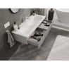 Mexen Rivel Badezimmerschrank 120 cm mit Waschbecken Vela, 1 Schublade, geriffelt, grau matt/weiß matt