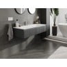 Mexen Rivel Badezimmerschrank 120 cm mit Waschbecken Vela, 1 Schublade, geriffelt, Grafit matt/Weiß matt -