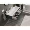 Mexen Rivel Badezimmerschrank 120 cm mit Waschbecken Vela, 1 Schublade, geriffelt, Grafit matt/Weiß matt -
