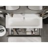 Mexen Rivel Badezimmerschrank 120 cm mit Waschbecken Vela, 1 Schublade, geriffelt, Grafit matt/Weiß matt -