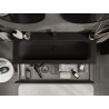 Mexen Rivel Badezimmerschrank 120 cm mit Waschbecken Vela, 1 Schublade, gerillt, schwarz matt - 91A20-12023-1-BF71-W23M71