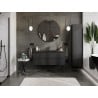 Mexen Rivel Badezimmerschrank 120 cm mit Waschbecken Otis, 2 Schubladen, geriffelt, schwarz matt - 91A20-12047-2-BFF71-W18M71