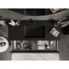 Mexen Rivel Badezimmerschrank 120 cm mit Waschbecken Otis, 2 Schubladen, geriffelt, schwarz matt - 91A20-12047-2-BFF71-W18M71