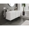Mexen Rivel Badezimmerschrank 120 cm mit Waschbecken Vela, 2 Schubladen, geriffelt, weiß matt - 91A20-12047-2-BFF01-W23M01