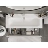 Mexen Rivel Badezimmerschrank 120 cm mit Waschbecken Vela, 2 Schubladen, geriffelt, weiß matt - 91A20-12047-2-BFF01-W23M01