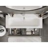 Mexen Rivel Badezimmerschrank 120 cm mit Waschbecken Vela, 2 Schubladen, geriffelt, grau matt/weiß matt -