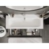 Mexen Rivel Badezimmerschrank 120 cm mit Waschbecken Vela, 2 Schubladen, geriffelt, matt Graphit/weiß matt -