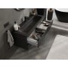 Mexen Rivel Badezimmerschrank 120 cm mit Waschbecken Vela, 2 Schubladen, geriffelt, schwarz matt - 91A20-12047-2-BFF71-W23M71