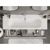 Mexen Rivel Badezimmerschrank 140 cm mit Waschbecken Vela, 1 Schublade, gerillt, weiß matt - 91A20-14023-1-BF01-W23M01