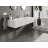 Mexen Rivel Badezimmer-Schrank 140 cm mit Waschbecken Otis, 1 Schublade, gerillt, weiß matt - 91A20-14023-1-BF01-W18M01