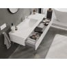 Mexen Rivel Badezimmer-Schrank 140 cm mit Waschbecken Otis, 1 Schublade, gerillt, weiß matt - 91A20-14023-1-BF01-W18M01