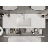 Mexen Rivel Badezimmer-Schrank 140 cm mit Waschbecken Otis, 1 Schublade, gerillt, weiß matt - 91A20-14023-1-BF01-W18M01