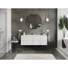 Mexen Rivel Badezimmer-Unterschrank 140 cm mit Waschbecken Otis, 2 Schubladen, gerillt, weiß matt - 91A20-14047-2-BFF01-W18M01