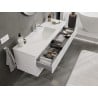 Mexen Rivel Badezimmer-Unterschrank 140 cm mit Waschbecken Otis, 2 Schubladen, gerillt, weiß matt - 91A20-14047-2-BFF01-W18M01