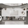 Mexen Rivel Badezimmer-Unterschrank 140 cm mit Waschbecken Otis, 2 Schubladen, gerillt, weiß matt - 91A20-14047-2-BFF01-W18M01