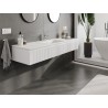 Mexen Rivel Badezimmermöbel 160 cm mit Waschbecken Otis, 1 Schublade, geriffelt, weiß matt - 91A20-16023-1-BF01-W18M01