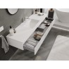 Mexen Rivel Badezimmerschrank 160 cm mit Waschbecken Otis, 1 Schublade, geriffelt, weiß matt - 91A20-16023-1-BF01-W18M01