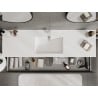 Mexen Rivel Badezimmerschrank 160 cm mit Waschbecken Otis, 1 Schublade, gerillt, Graphit Matt/Weiß Matt -