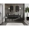Mexen Rivel Badezimmerschrank 160 cm mit Waschbecken Otis, 1 Schublade, geriffelt, schwarz matt - 91A20-16023-1-BF71-W18M71