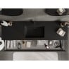 Mexen Rivel Badezimmerschrank 160 cm mit Waschbecken Otis, 1 Schublade, geriffelt, schwarz matt - 91A20-16023-1-BF71-W18M71
