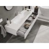 Mexen Rivel Badezimmerschrank 160 cm mit Waschbecken Vela, 1 Schublade, geriffelt, weiß matt - 91A20-16023-1-BF01-W23M01