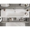 Mexen Rivel Badezimmerschrank 160 cm mit Waschbecken Vela, 1 Schublade, geriffelt, weiß matt - 91A20-16023-1-BF01-W23M01
