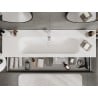 Mexen Rivel Badezimmerschrank 160 cm mit Waschtisch Vela, 1 Schublade, geriffelt, Graphit matt/Weiß matt -