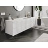 Mexen Rivel Badezimmerschrank 160 cm mit Waschbecken Otis, 2 Schubladen, geriffelt, weiß matt - 91A20-16047-2-BFF01-W18M01