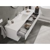 Mexen Rivel Badezimmerschrank 160 cm mit Waschbecken Otis, 2 Schubladen, geriffelt, weiß matt - 91A20-16047-2-BFF01-W18M01