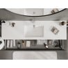 Mexen Rivel Badezimmerschrank 160 cm mit Waschbecken Otis, 2 Schubladen, geriffelt, graphit matt/weiß matt -