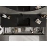 Mexen Rivel Badezimmerschrank 160 cm mit Waschbecken Otis, 2 Schubladen, gerillt, schwarz matt - 91A20-16047-2-BFF71-W18M71