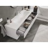 Mexen Rivel Badezimmermöbel 160 cm mit Waschbecken Vela, 2 Schubladen, geriffelt, weiß matt - 91A20-16047-2-BFF01-W23M01