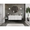 Mexen Rivel Badezimmermöbel 160 cm mit Waschbecken Vela, 2 Schubladen, geriffelt, weiß matt - 91A20-16047-2-BFF01-W23M01