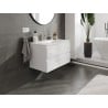 Mexen Orio Badezimmerschrank 80 cm mit Waschbecken Otis, 2 Schubladen, weiß glänzend - 91A10-08047-2-BFF00-W18M00