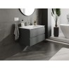 Mexen Orio Badezimmerschrank 80 cm mit Waschbecken Otis, 2 Schubladen, Graphit matt/weiß matt - 91A10-08047-2-BFF66-W18M01