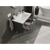Mexen Orio Badezimmerschrank 80 cm mit Waschbecken Otis, 2 Schubladen, Graphit matt/weiß matt - 91A10-08047-2-BFF66-W18M01