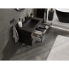 Mexen Orio Badezimmerschrank 80 cm mit Waschbecken Otis, 2 Schubladen, schwarz glänzend / schwarz matt