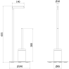 Mexen Loop stehende Toilettenbürste mit Papierhalter, gebürstetes Kupfer - 70A71095-65